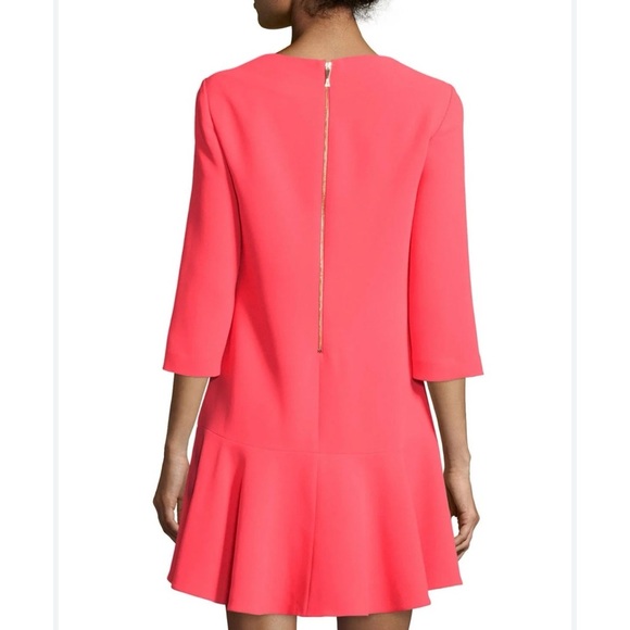Kate Spade Dress 2 Coral Red Pink Caution To The Wind Flounce - Picture 2 of 9